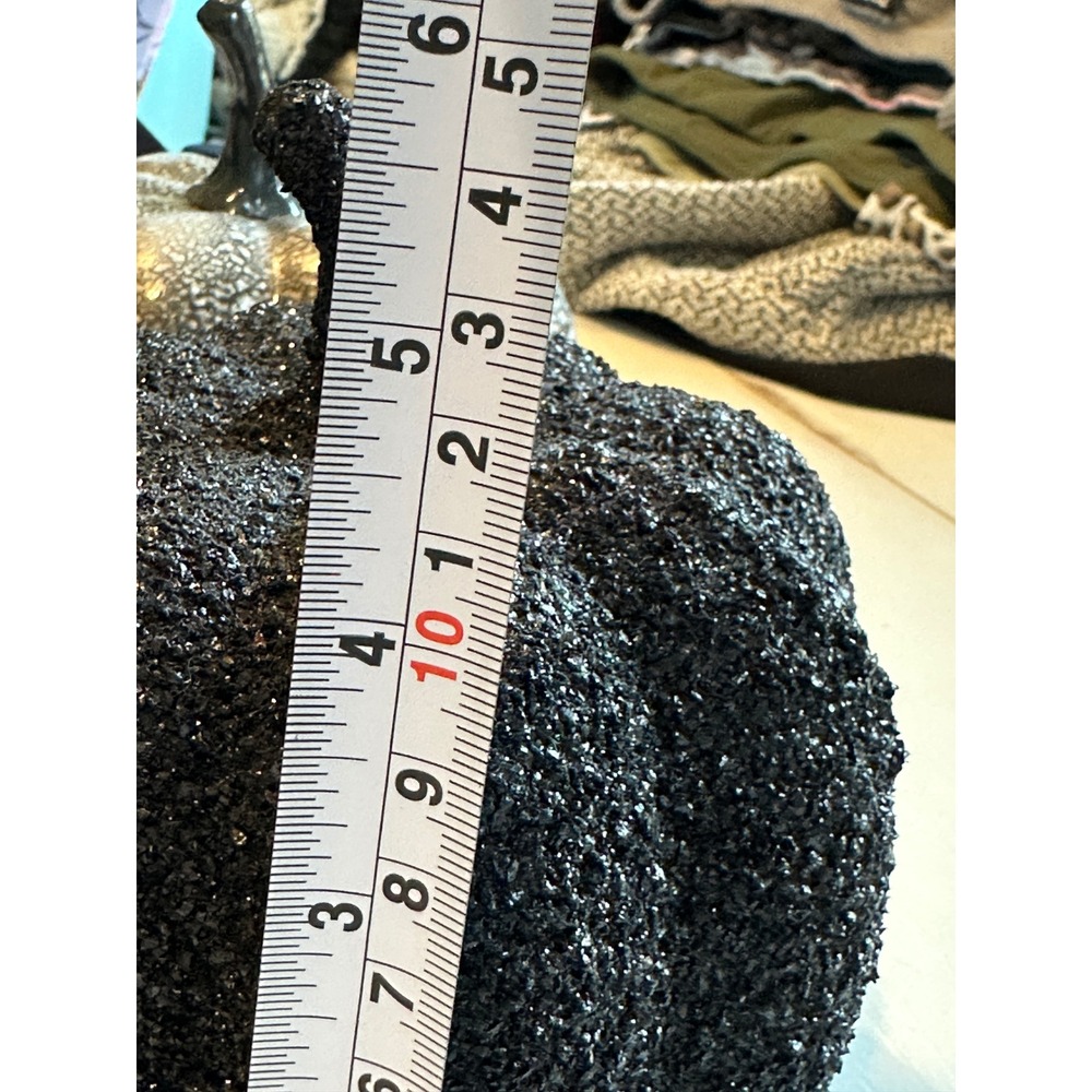 Black and Silver Decorative Pumpkins Set of 5 Glitter Marble Speckled Halloween - Picture 9 of 11